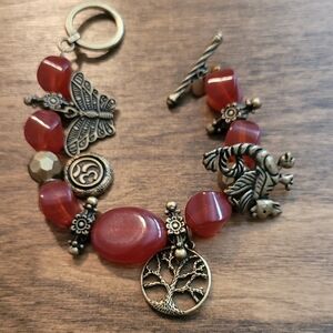 Red and Gold Charm Bracelet